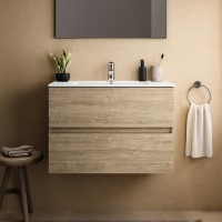 Ideal Standard Oak Eurovit+ 800mm Wall Hung Vanity Unit with Basin
