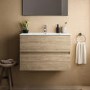 Ideal Standard Oak Eurovit+ 800mm Wall Hung Vanity Unit with Basin