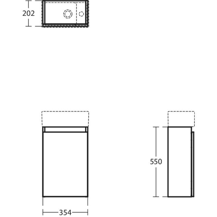 Ideal Standard Eurovit+ 350mm White Right-Hand Wall Hung Vanity Unit with Basin