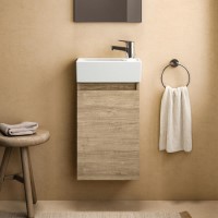 Ideal Standard Eurovit+ 350mm Oak Right-Hand Wall Hung Vanity Unit with Basin