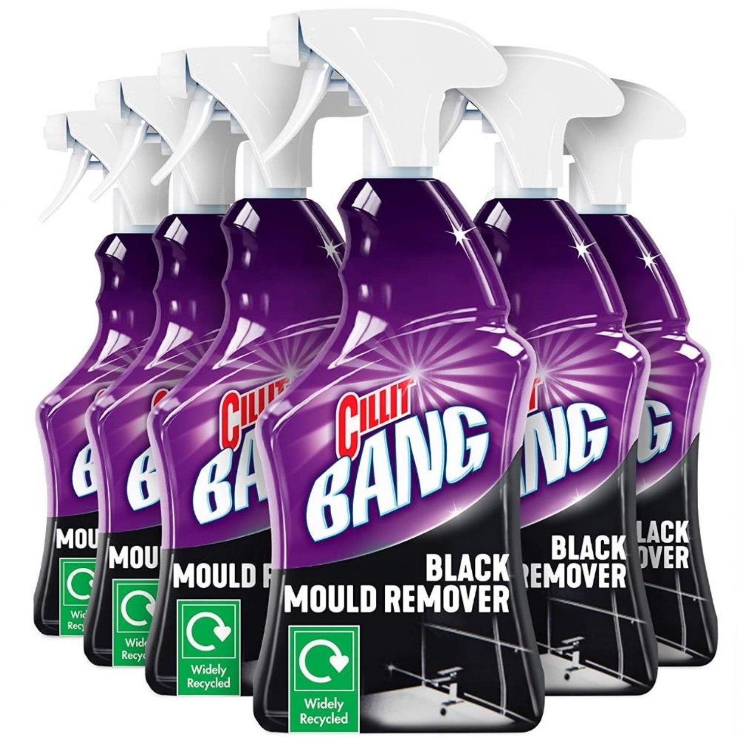 3 x Cillit Bang Power Cleaner Black Mould Remover Spray 750ml