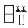 Black Vertical Traditional Towel Radiator 700 x 400mm with Pipe kit and Straight Valves – Regent