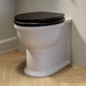 BUN/RIPBTW/100807 Back to Wall Rimless Toilet and Black Wooden Soft Close Seat – Ripley