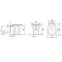 Back to Wall Rimless Toilet and Soft Close Seat with Brushed Brass Hinges - Ripley
