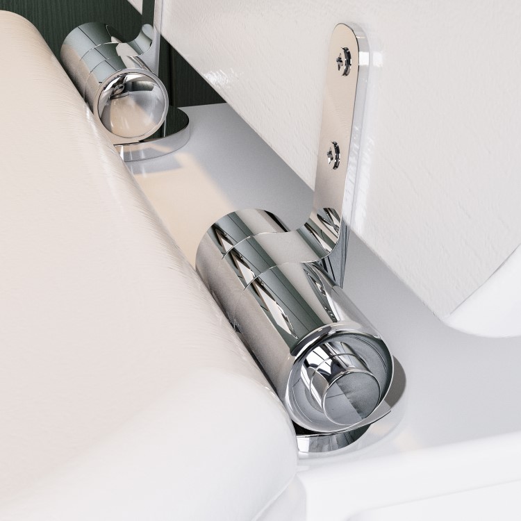 Back to Wall Rimless Toilet and Wooden Soft Close Seat with Chrome Hinges - Ripley