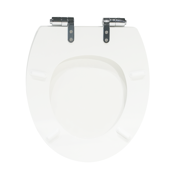 Back to Wall Rimless Toilet and Wooden Soft Close Seat with Chrome Hinges - Ripley