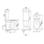 Close Coupled Rimless Toilet with Black Wooden Soft Close Seat – Ripley