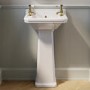 Traditional Cloakroom 2 Tap Hole Full Pedestal Basin 506mm - Ripley