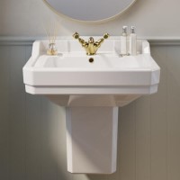 Traditional Semi Pedestal 1 Tap Hole Basin 570mm - Ripley Traditional Semi Pedestal 1 Tap Hole Basin 570mm - Ripley
