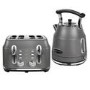 Rangemaster Classic 4 Slice Toaster & Cordless Dome 1.7L Kettle - Grey