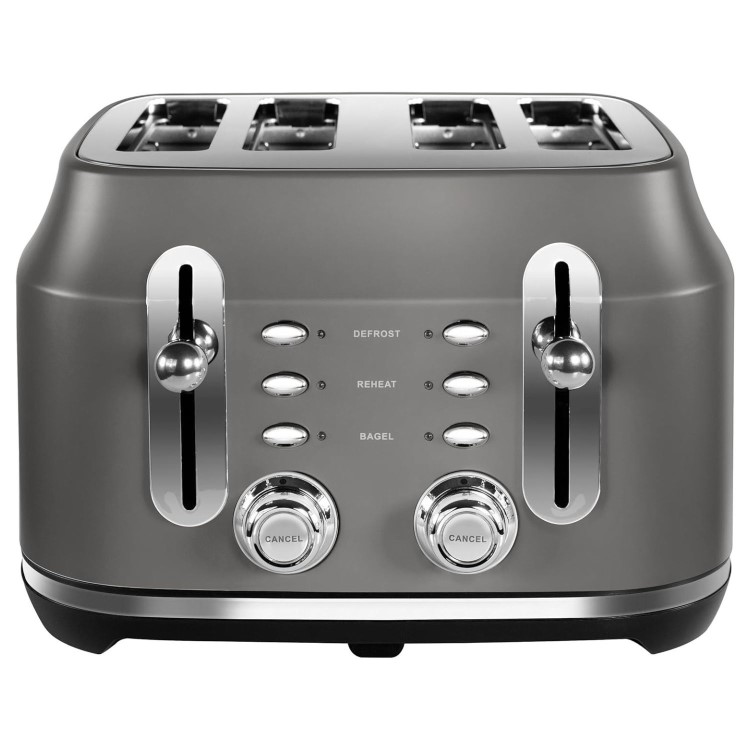 Rangemaster Classic 4 Slice Toaster & Cordless Dome 1.7L Kettle - Grey