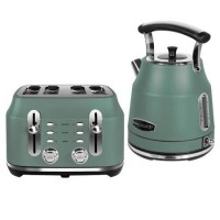 Rangemaster Classic 4 Slice Toaster & Cordless Dome 1.7L Kettle - Mineral Green Rangemaster Classic 4 Slice Toaster & Cordless Dome 1.7L Kettle - Mineral Green