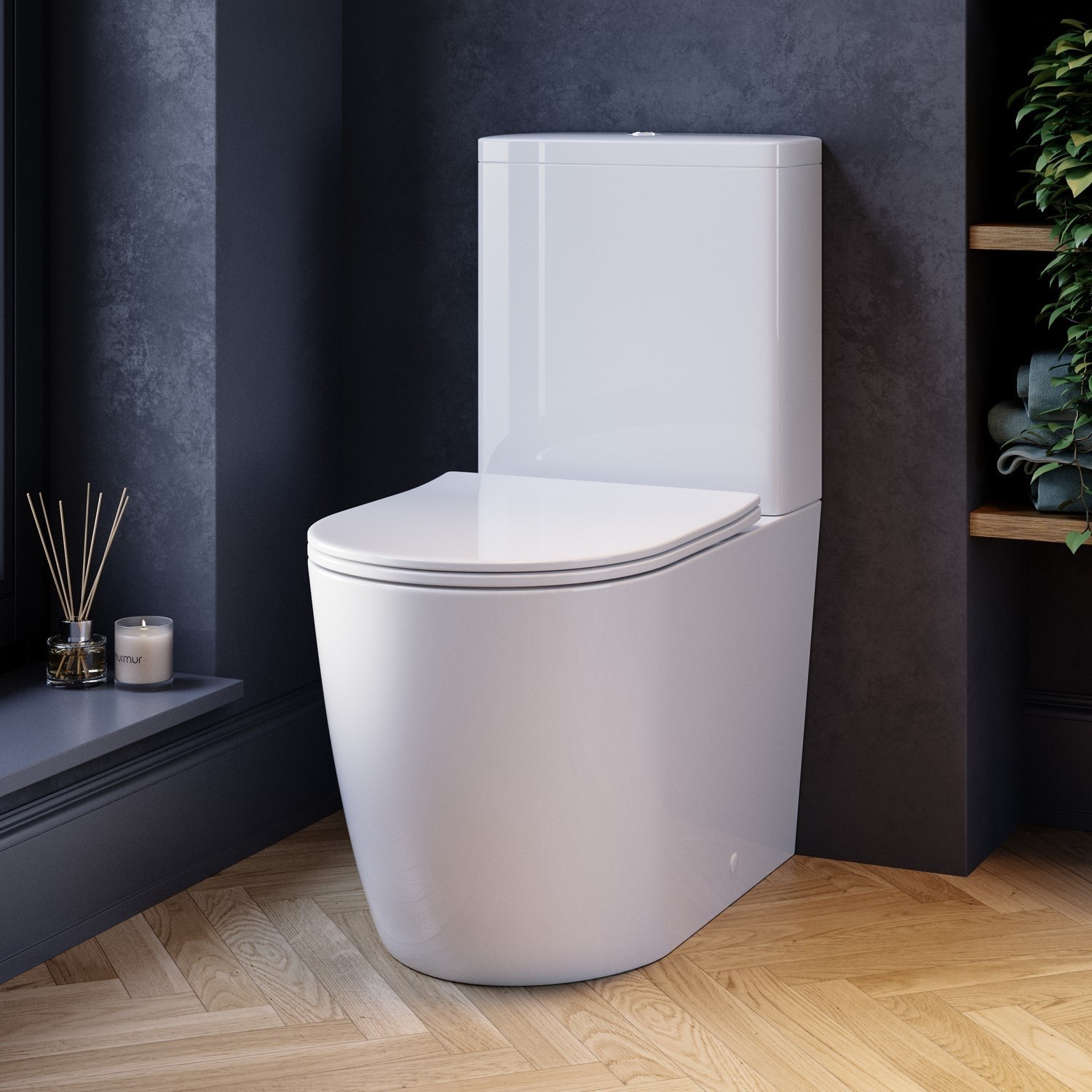 Close Coupled Rimless Toilet Soft Close Seat
