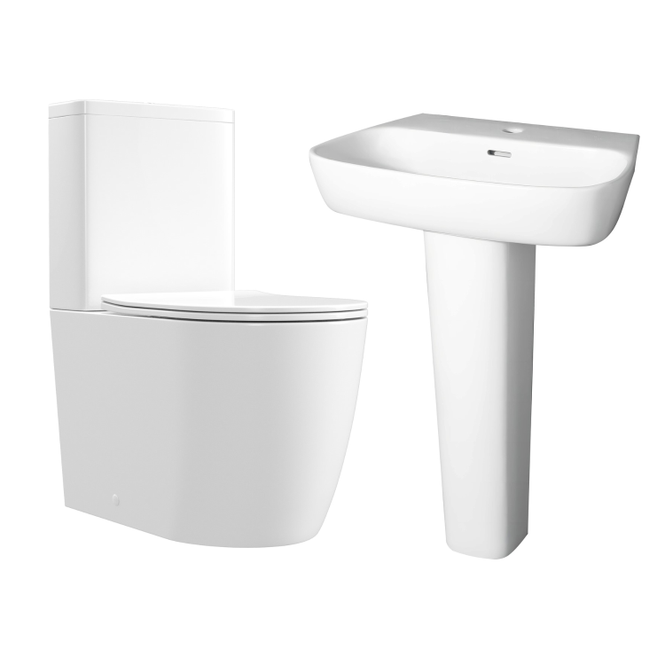 Close Coupled Toilet and Basin Suite - Roma