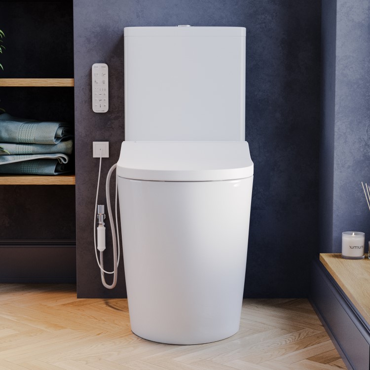 Roma Comfort Height Close Coupled Smart Bidet Japanese Toilet with Heated Seat - Purificare