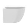 Wall Hung Rimless Toilet with Soft Close Seat, Brushed Brass Pneumatic Flush Plate, 820mm Frame & Cistern – Roma