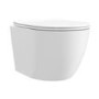 Wall Hung Rimless Toilet with Soft Close Seat, Brushed Brass Pneumatic Flush Plate, 820mm Frame & Cistern – Roma