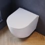 Wall Hung Rimless Toilet with Soft Close Seat, Brushed Brass Pneumatic Flush Plate, 820mm Frame & Cistern – Roma