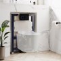 White Wall Hung Toilet with Soft Close Seat, Black Glass Sensor Pneumatic Flush Plate, 820mm Frame & Cistern - Roma