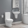 Curved Toilet and Basin Bathroom Suite with Wall Mount Sink