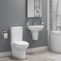 Curved Toilet and Basin Bathroom Suite with Wall Mount Sink
