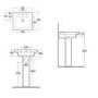 Rak Ceramics Rectangular Pedestal Basin 500mm