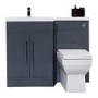 Anthracite Right Hand Vanity Unit Bathroom Suite with Bath