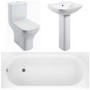 Lavender Toilet and Basin Bathroom Suite with Bath