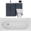 Moderno Anthracite Left Hand Furniture Suite with Bath