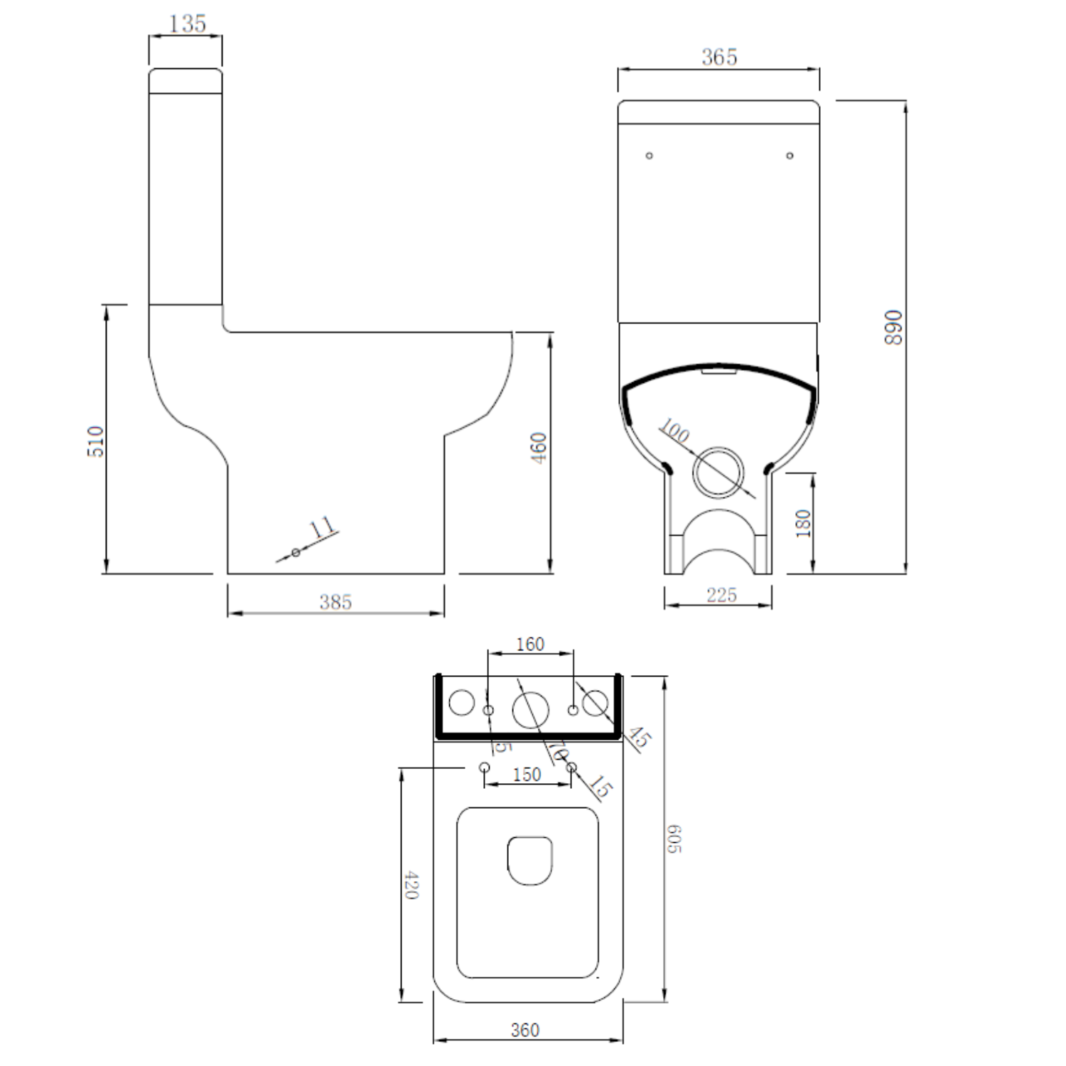 Close Coupled Comfort Height Toilet with Soft Close Seat Seren