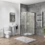 800 x 800mm Shower Enclosure Bathroom Suite with Curved Toilet & Basin