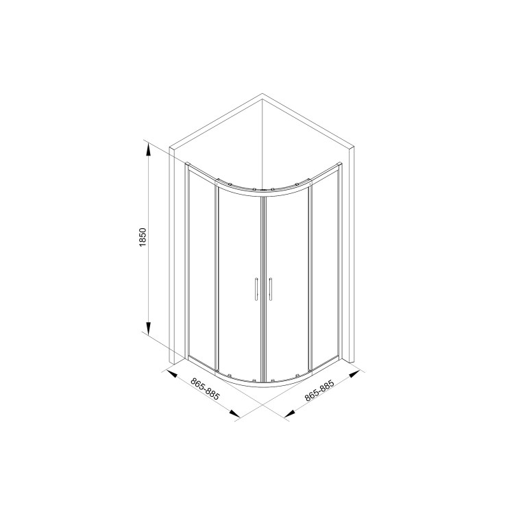 900 x 900mm Quadrant Shower Enclosure Suite with Square Toilet & Wall Mount Sink