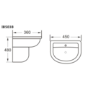 Curved Toilet and Basin Bathroom Suite with Wall Mount Sink