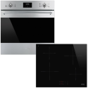 BUN/SF6300TVX/103629 Smeg SF6300TVX Classic Electric Single Oven - Stainless Steel & SI2641D 60cm 4 Zone Induction Hob - Black