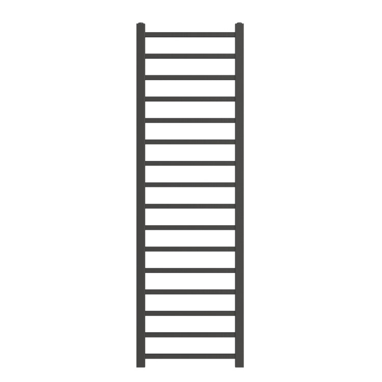 Gunmetal Grey Towel Radiator 1600 x 500mm with Pipe Kit and Straight Valves - Sonoran