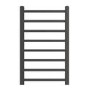 Gunmetal Grey Towel Radiator 800 x 500mm with Pipe Kit and Straight Valves - Sonoran