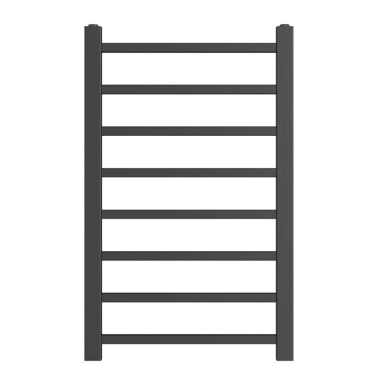 Gunmetal Grey Towel Radiator 800 x 500mm with Pipe Kit and Straight Valves - Sonoran