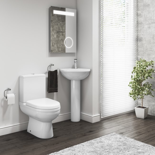 Modern Toilet & Basin Suite with Corner Sink