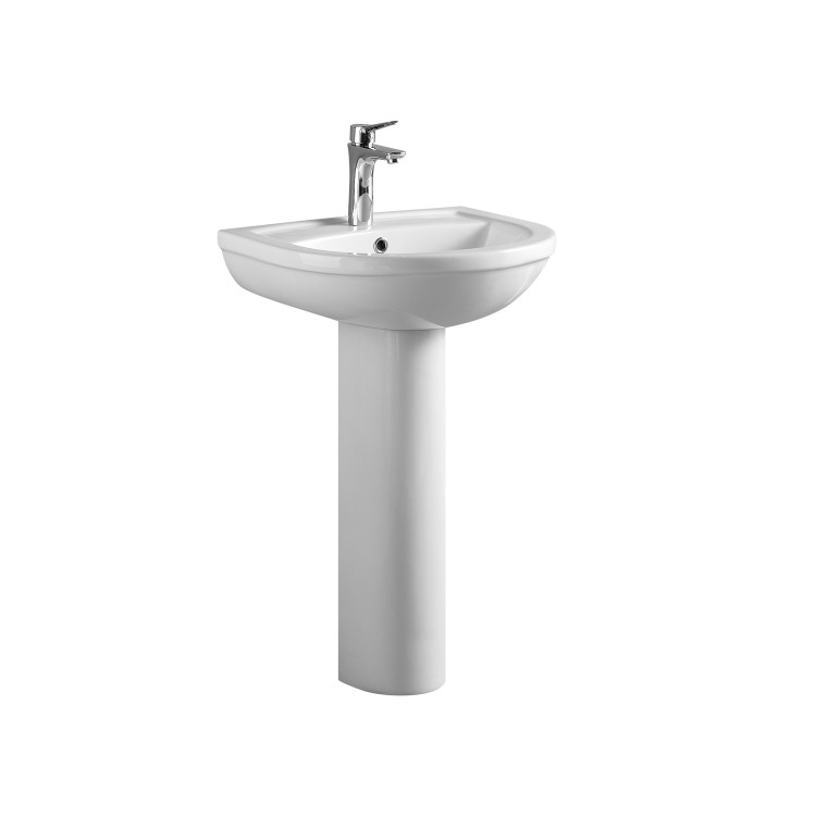 Round Pedestal Sink - 1 Tap Hole