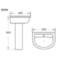 Round Pedestal Sink - 1 Tap Hole