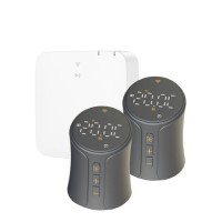 electriQ Smart TRV Valves (2 Pairs) with Zigbee Hub - Anthracite electriQ Smart TRV Valves (2 Pairs) with Zigbee Hub - Anthracite