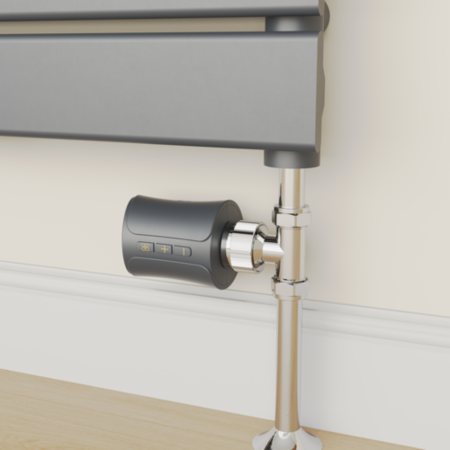 electriQ Smart TRV Valves (2 Pairs) with Zigbee Hub - Anthracite