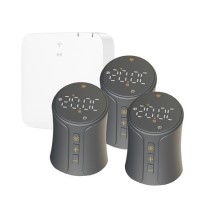electriQ Smart TRV Valves (3 Pairs) with Zigbee Hub - Anthracite electriQ Smart TRV Valves (3 Pairs) with Zigbee Hub - Anthracite