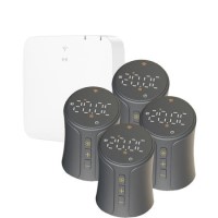 electriQ Smart TRV Valves (4 Pairs) with Zigbee Hub - Anthracite electriQ Smart TRV Valves (4 Pairs) with Zigbee Hub - Anthracite