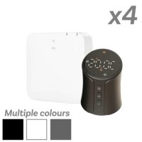 electriQ Smart TRV Valves (Pack of 4 Valves) with Zigbee Hub - 2 x Black / 1 x White / 1 x Anthracite