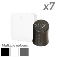 electriQ Smart TRV Valves (Pack of 7 Valves) with Zigbee Hub - 5 x Black / 1 x White / 1 x Anthracite
