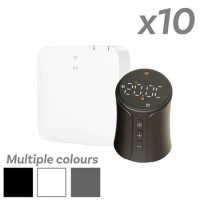 electriQ Smart TRV Valves (Pack of 10 Valves) with Zigbee Hub - 4 x Black / 4 x White / 2 x Anthracite