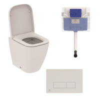 Ideal Standard i.life S Back To Wall Rimless Short Projection Toilet With Concealed Cistern & Chrome Flush Plate