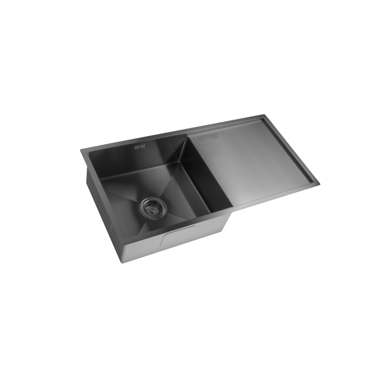 Tamara Black with Drainer and Olney Matt Black Pull Out Tap