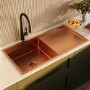Tamara Copper with Drainer and Olney Matt Black Pull Out Tap